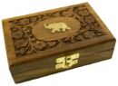 Box Wooden Carved Elephant
