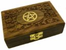 Box Wooden Carved Pentagram
