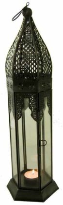 Lantern Metal Black Clear 44cm