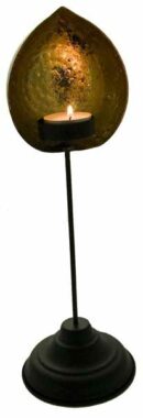 T-Light Holder Metal Leaf 32cm
