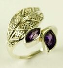 Silver Ring Leaf Amethyst