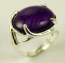Silver Ring Oval Amethyst
