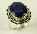 Silver Ring Oval Lapis
