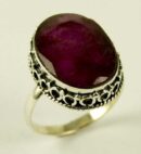 Silver Ring Oval Ruby