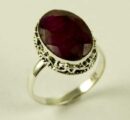 Silver Ring Oval Ruby