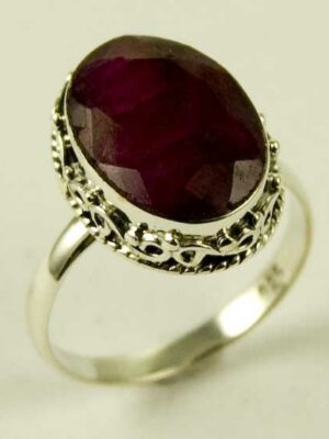 Silver Ring Oval Ruby